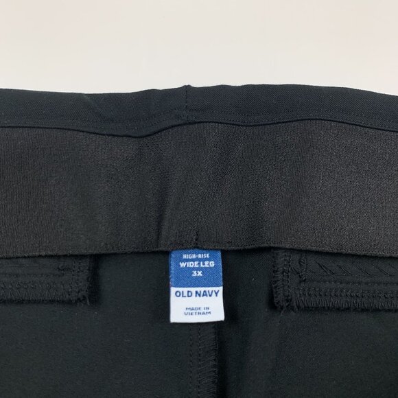 Old Navy Black Stretch Canvas High Rise Wide Leg Pixie Pant 3X New - Picture 5 of 8